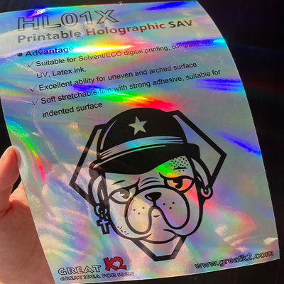 качество UV Latex Printable Adhesive Vinyl Eco Solvent Rainbow Holographic Vinyl фабрика